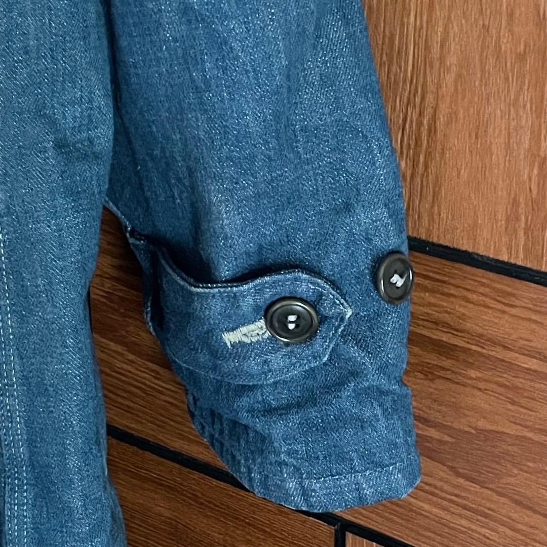 希少 BLUE BLUE レザー パッチワーク デニム ドンキーコート
