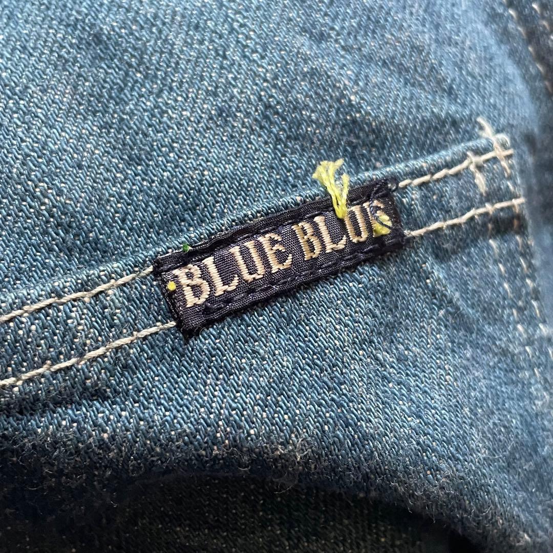 希少 BLUE BLUE レザー パッチワーク デニム ドンキーコート