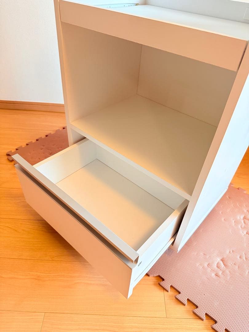 【りこ⭐︎】ホワイト オープンシェルフ 引き出し付き