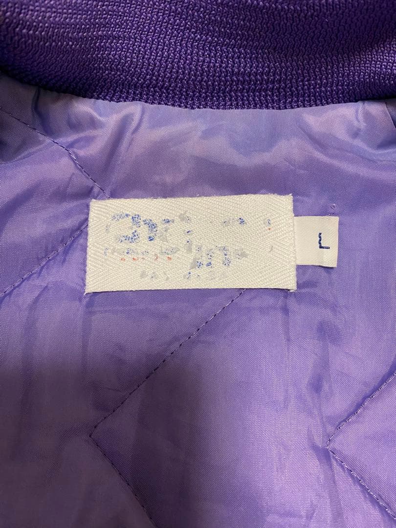 90s　chalk line　サテン　スタジャン　レイカーズUSA製　L