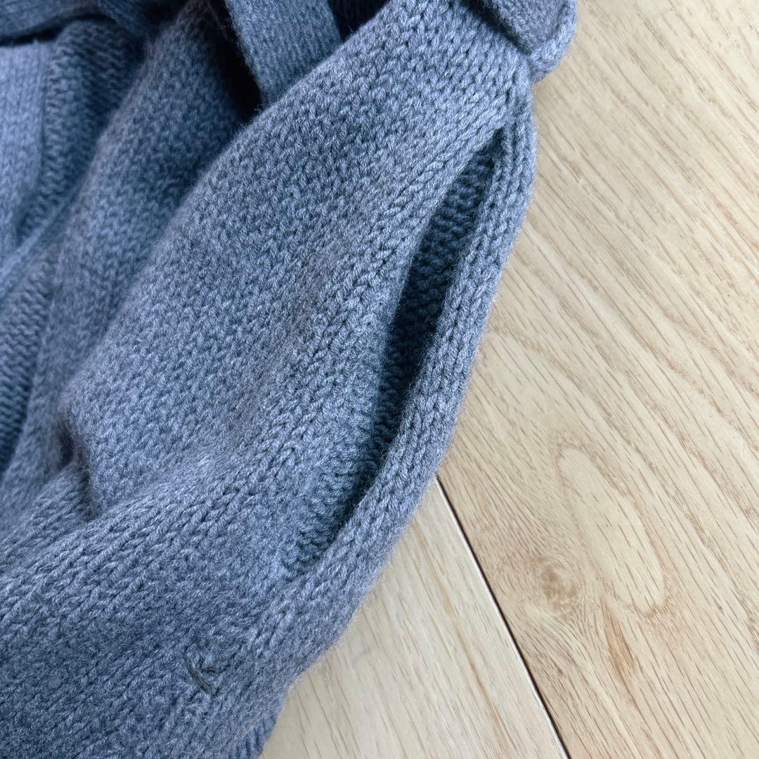 極美品！45R フロートコード撚り天竺ロングカーディガン ウール100%