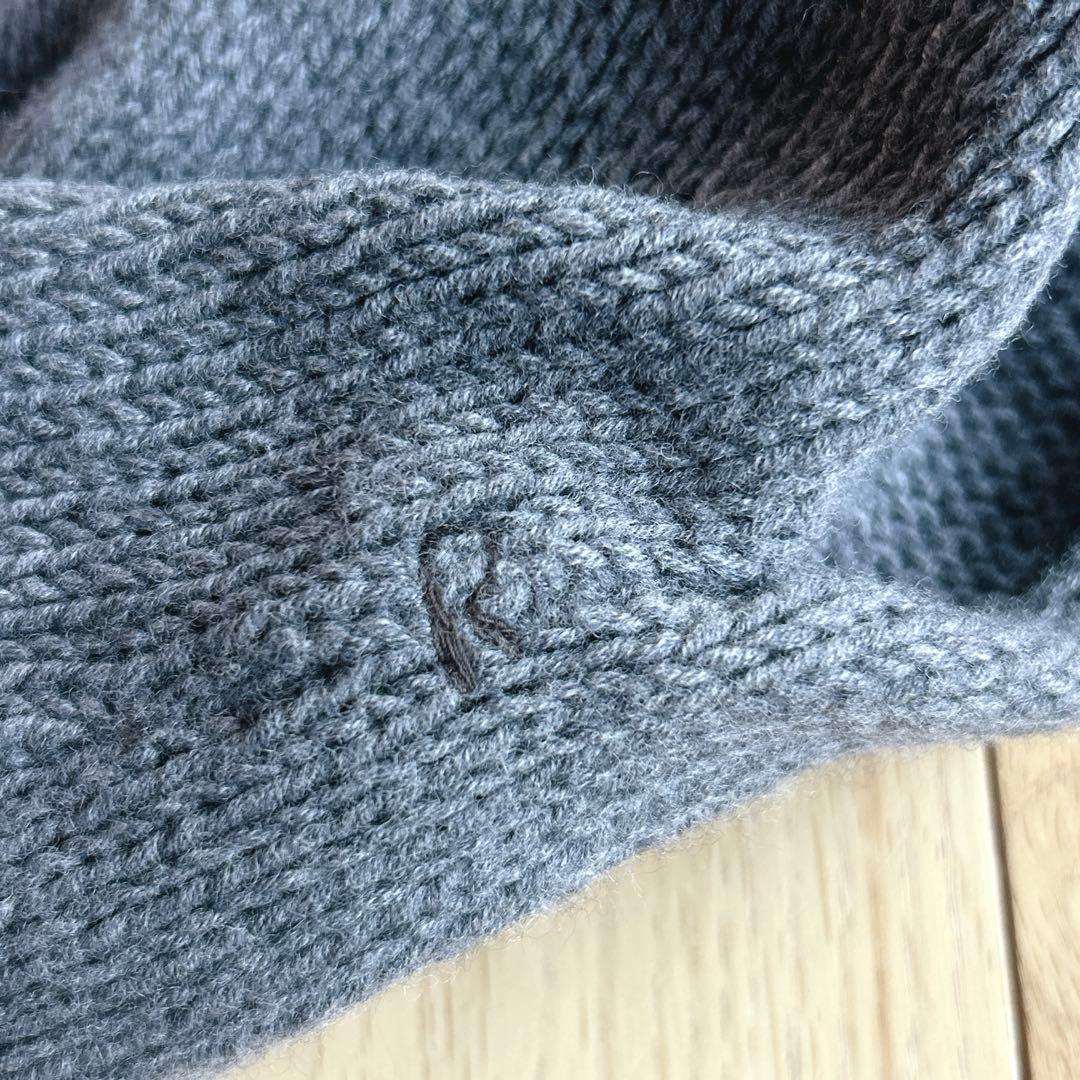 極美品！45R フロートコード撚り天竺ロングカーディガン ウール100%