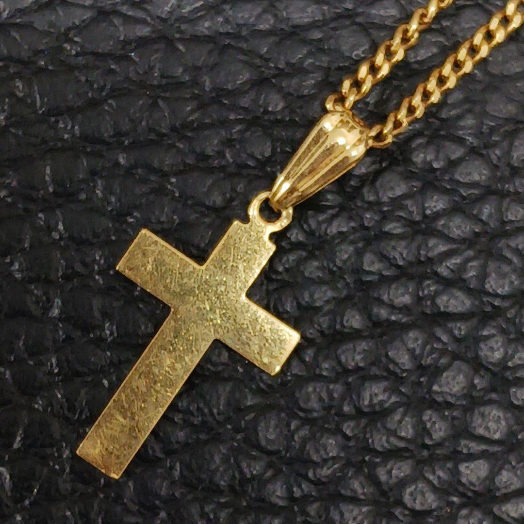 (C012813) K18 YG ネックレス トップ チャーム 十字架