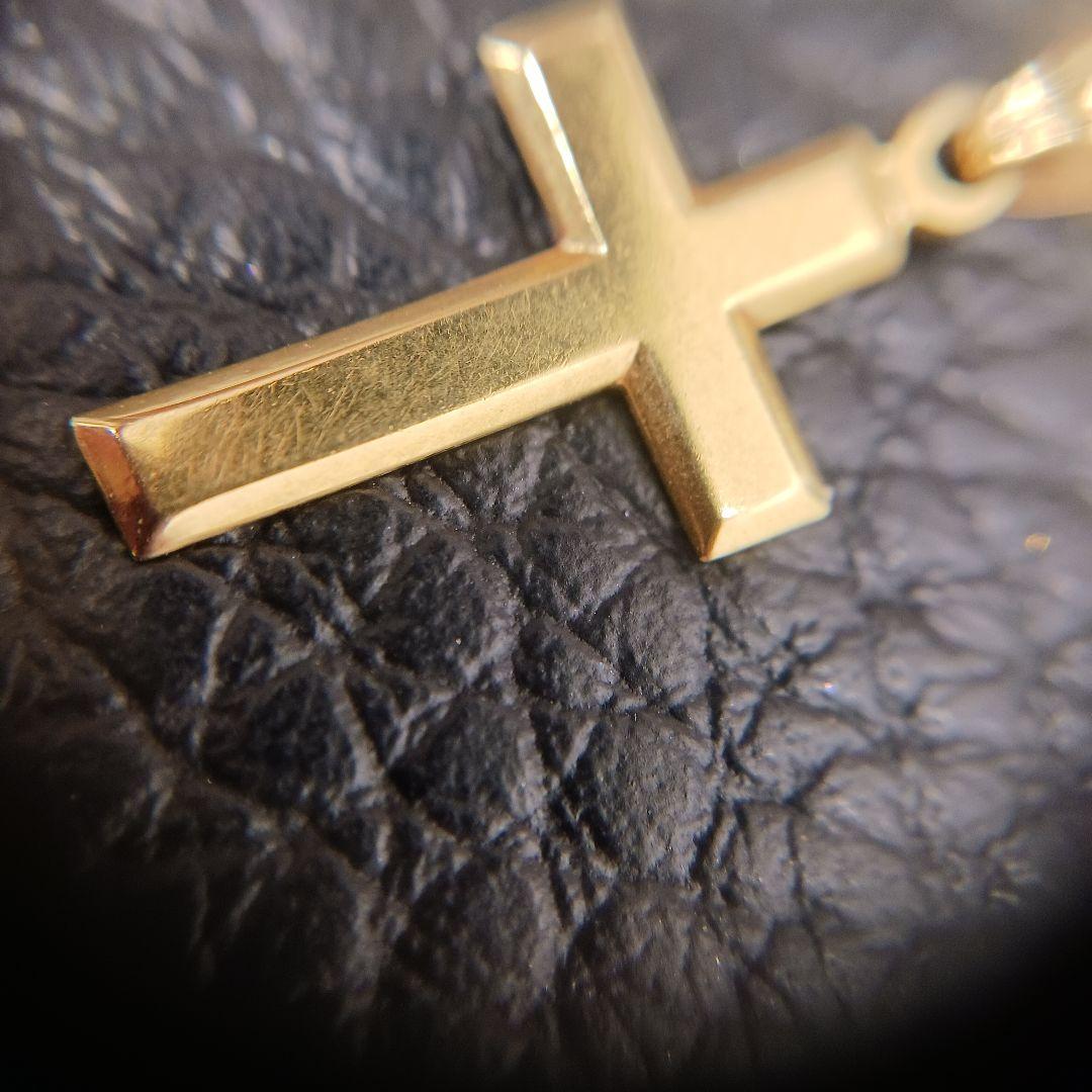 (C012813) K18 YG ネックレス トップ チャーム 十字架