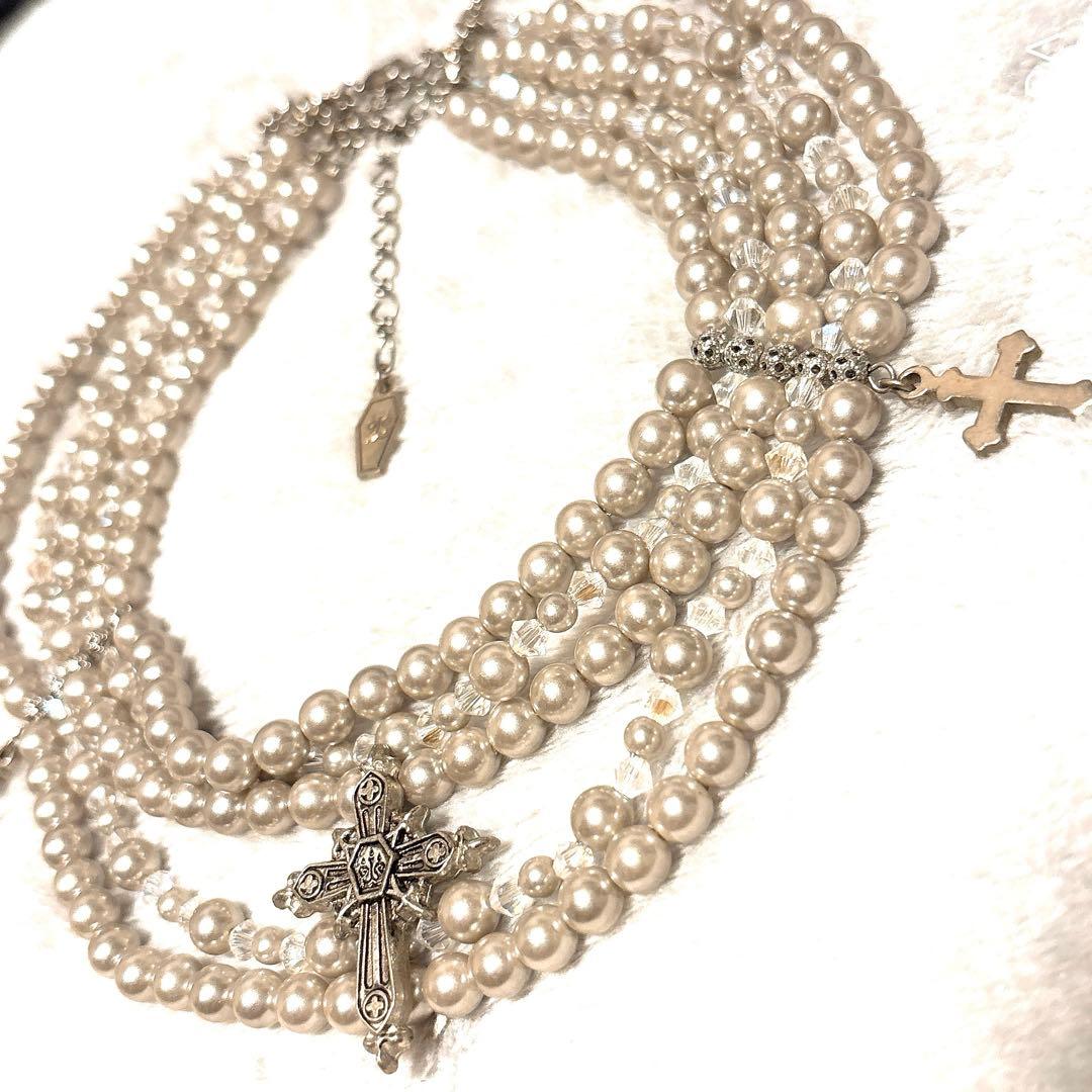 M+CROIXパールチョーカー