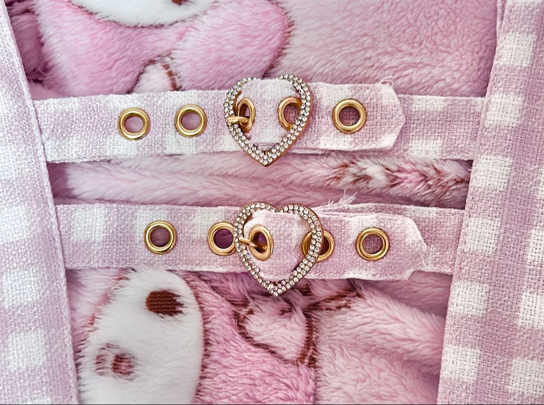 LIZLISA リズリサ はしごリボンギンガムティアードスカパン ピンク