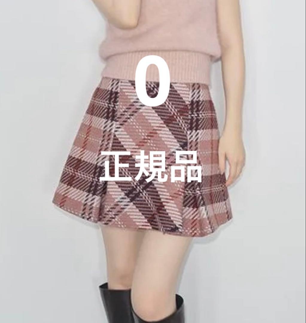 SNIDEL ロービングチェックミニスカート 0 ピンク 正規品