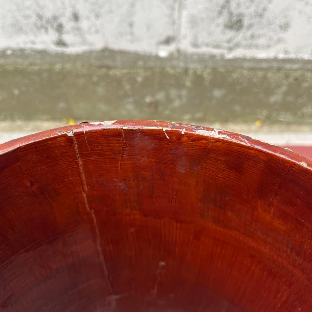 イタリア製 はビンテージ古雑貨◾️木製 トールペイント ゴミ箱 ダストボックス