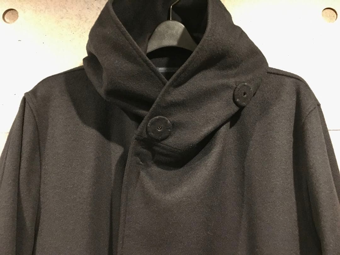 Yohji Yamamoto POUR HOMME 黒フード付コート