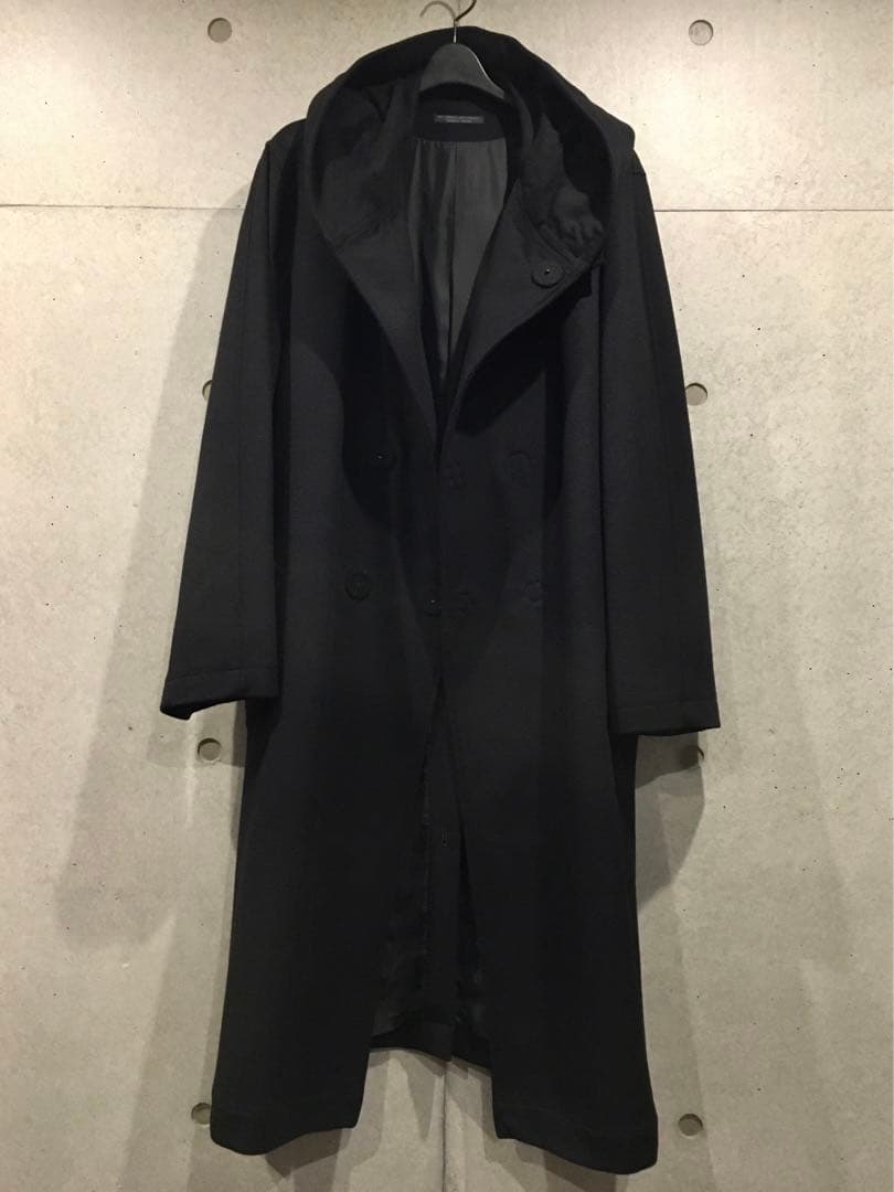 Yohji Yamamoto POUR HOMME 黒フード付コート