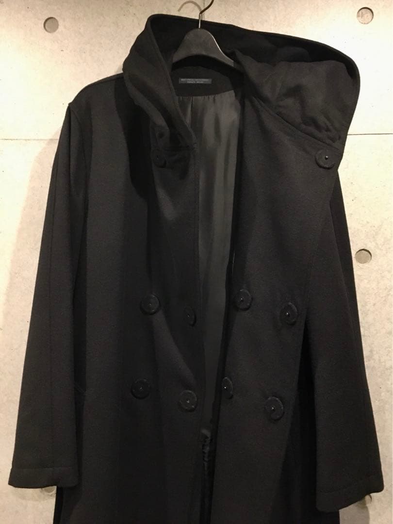 Yohji Yamamoto POUR HOMME 黒フード付コート