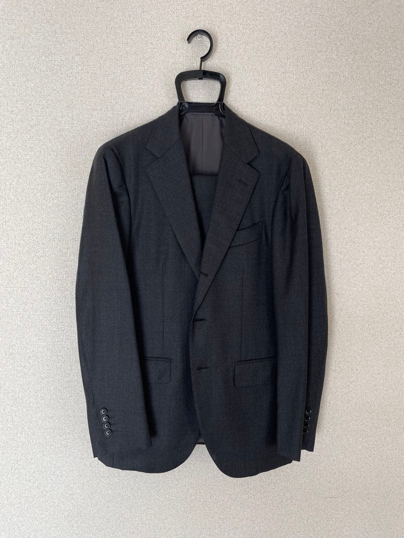 ビームスF チャコール ビジネススーツ クリーニング済 サイズ46