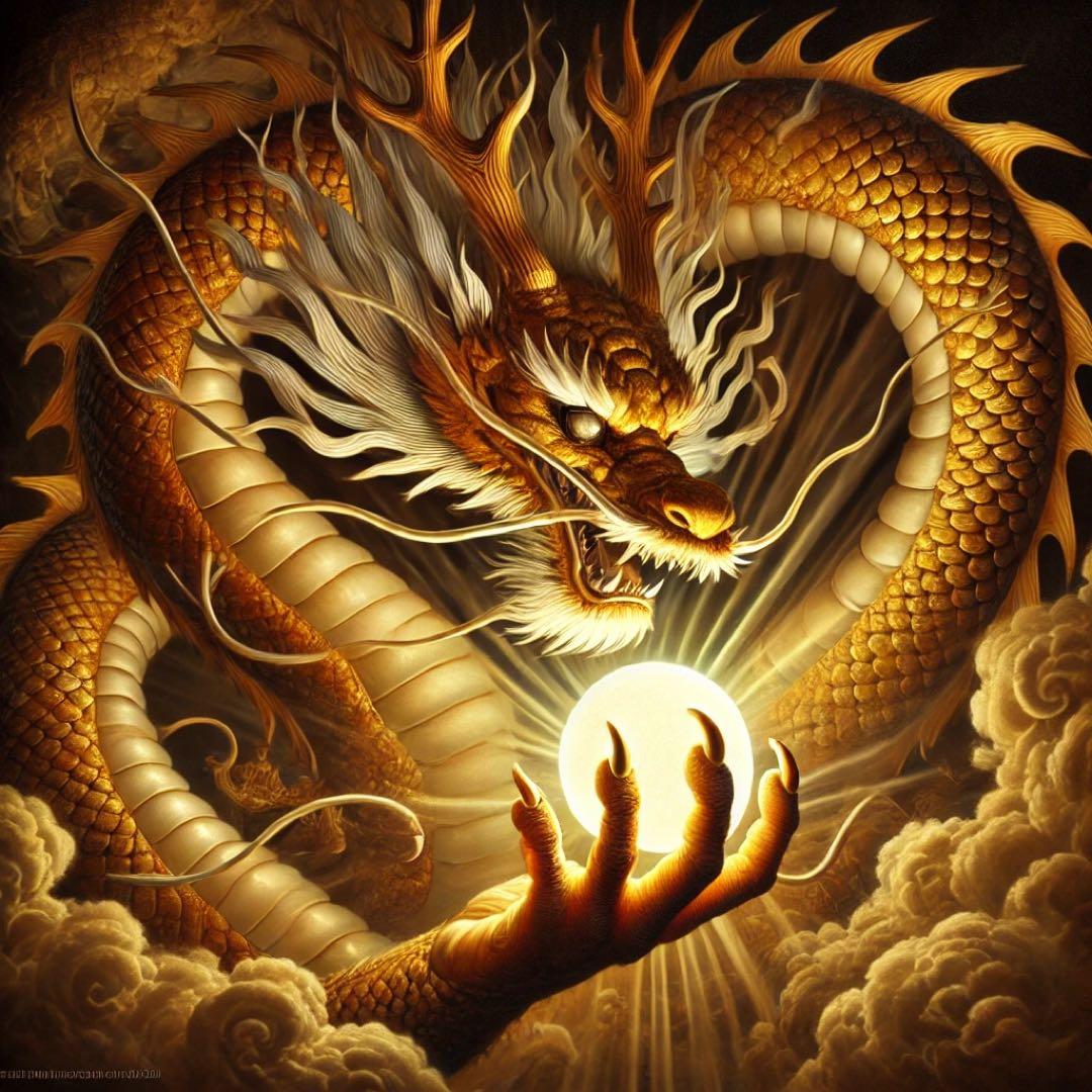 ドラゴン 光球 デジタルアート