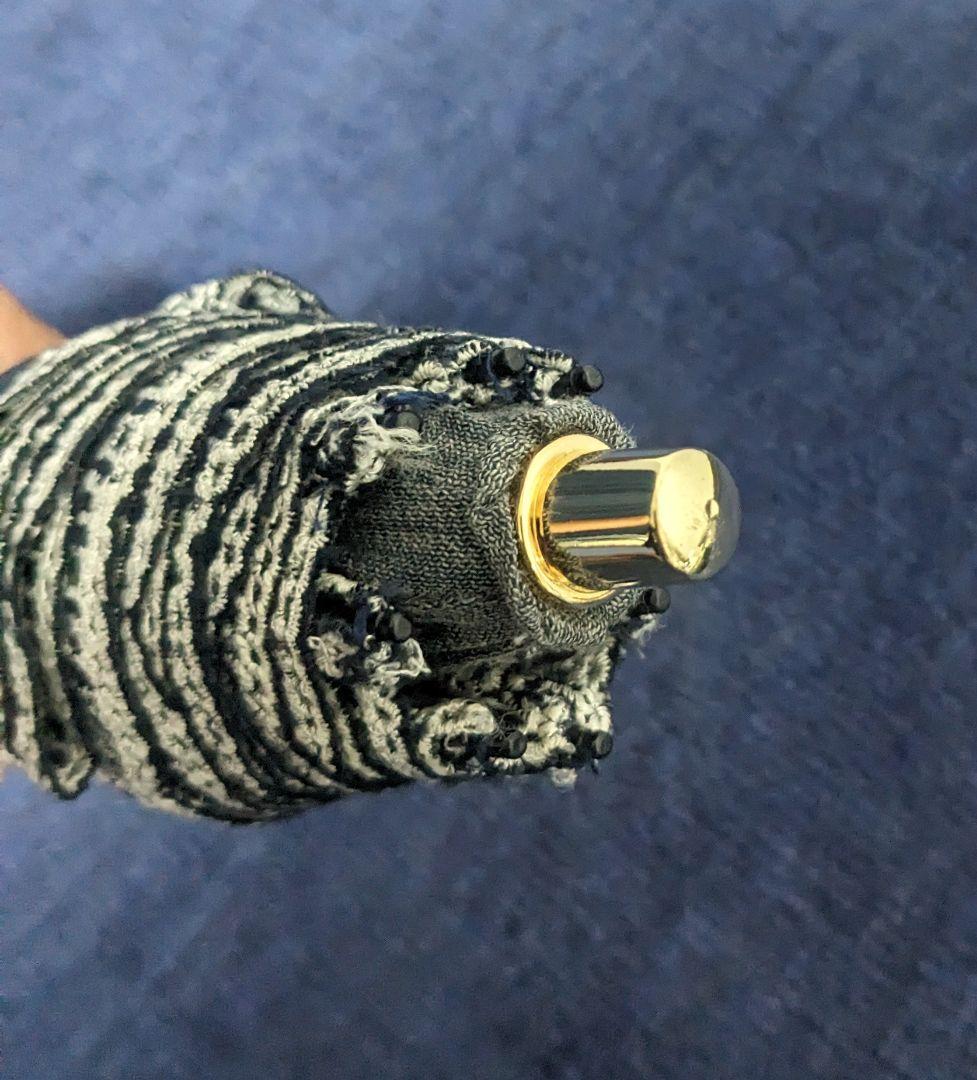 美品 日傘 セリーヌ グレー柄に白レース