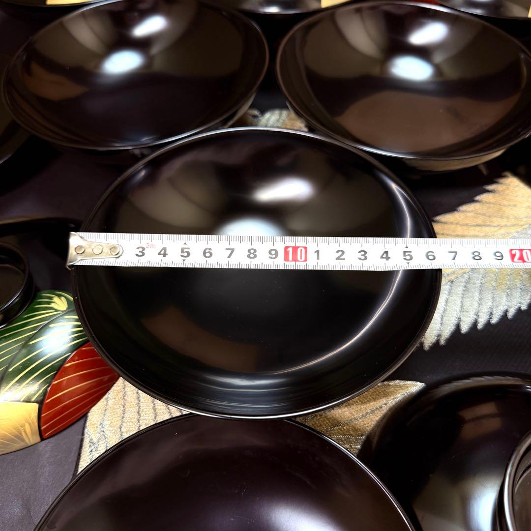 漆器　輪島塗　木製　蒔絵　溜塗　吸物椀　大きめ　蓋付椀　汁椀　10客　共箱