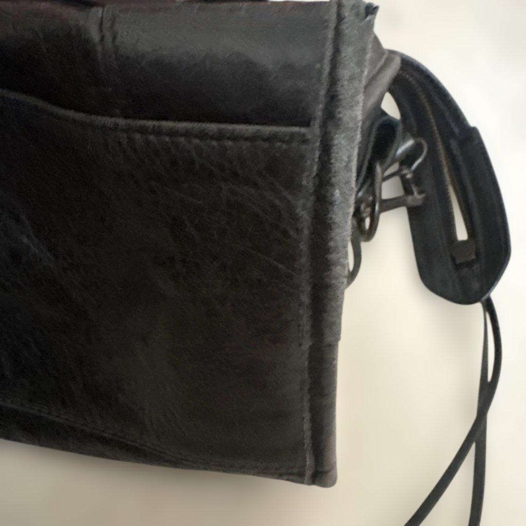 バレンシアガ ブラックレザー ハンドバッグ