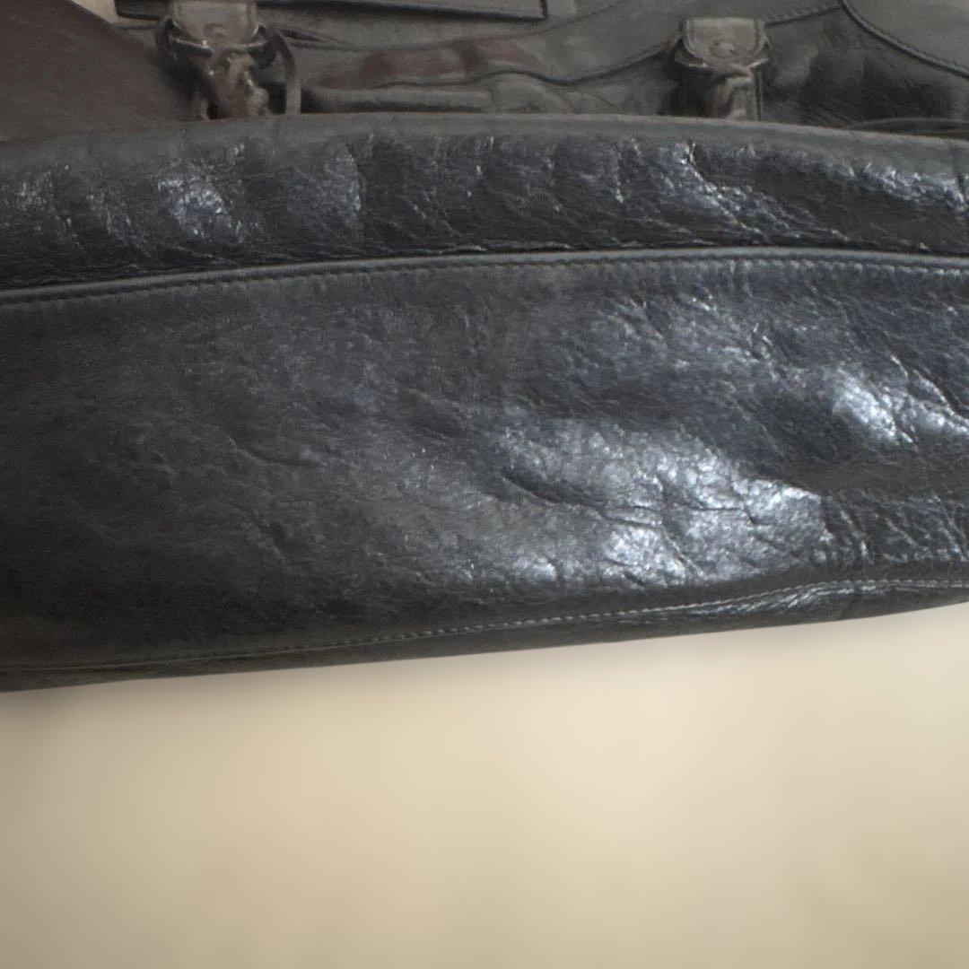 バレンシアガ ブラックレザー ハンドバッグ