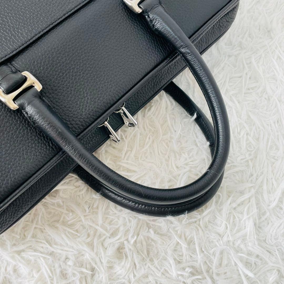 【現行近】BALLY MALESO 2WAY ブリーフケース シボ革　ブラック