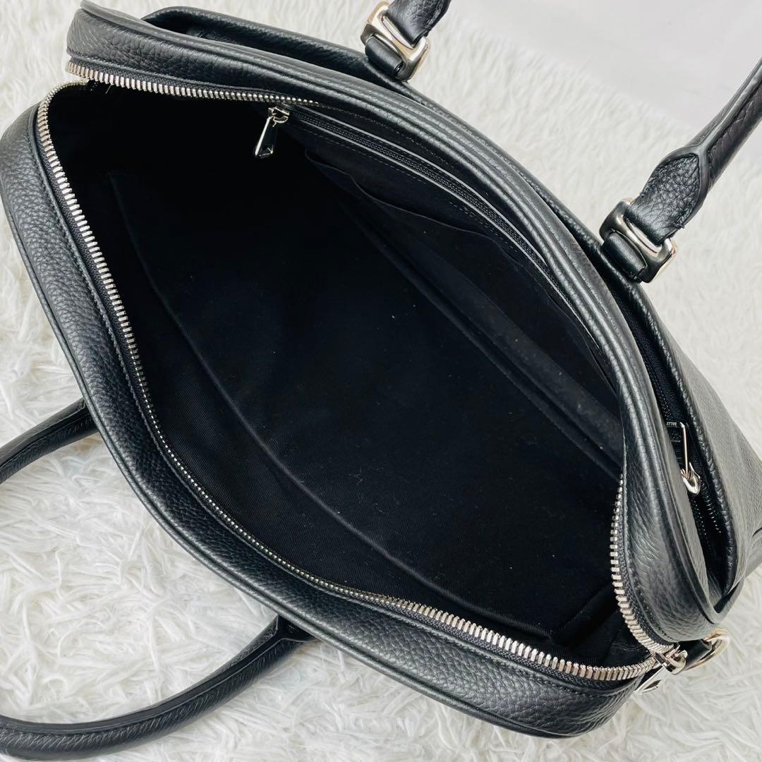 【現行近】BALLY MALESO 2WAY ブリーフケース シボ革　ブラック