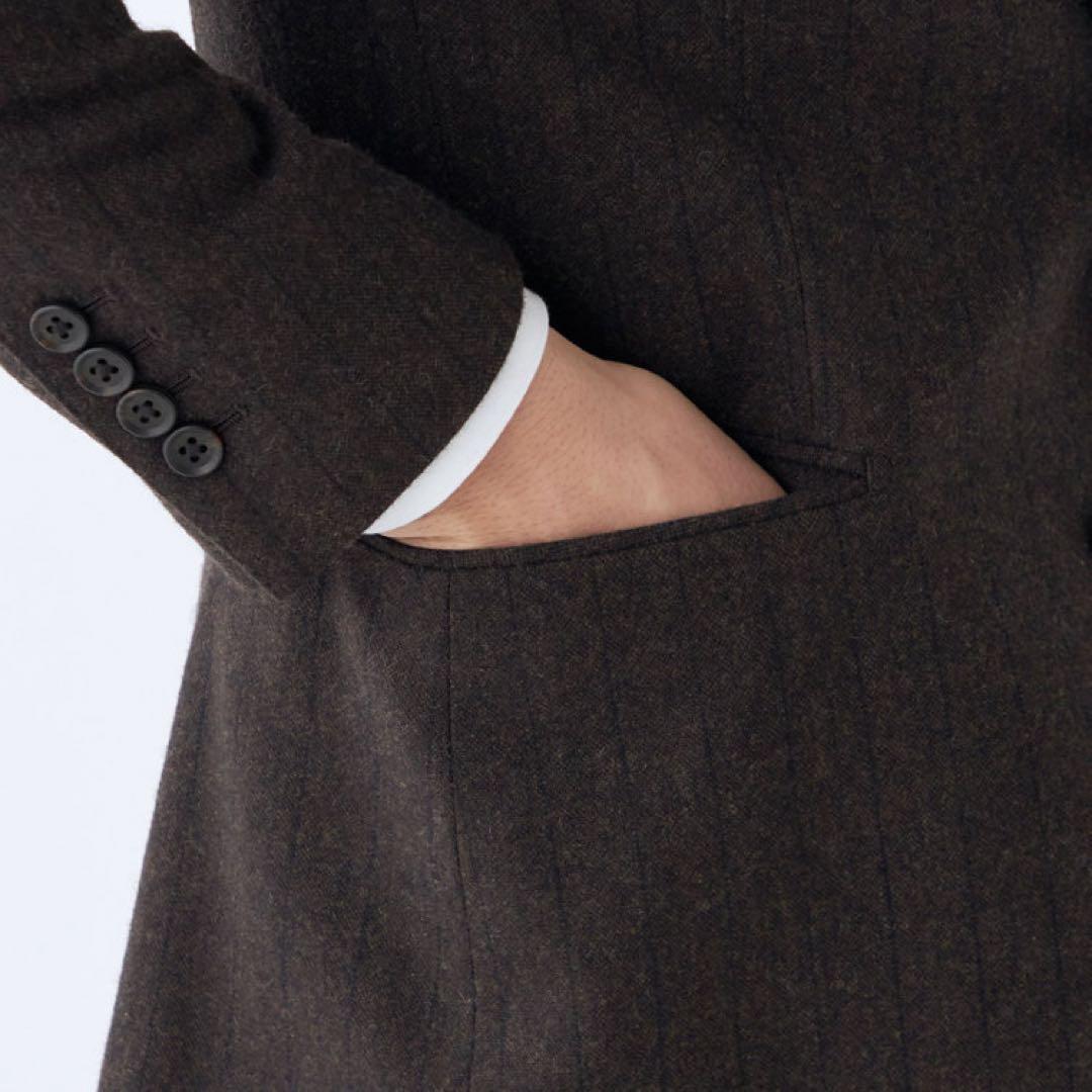 ブラウンスーツ　秋冬　ストライプ