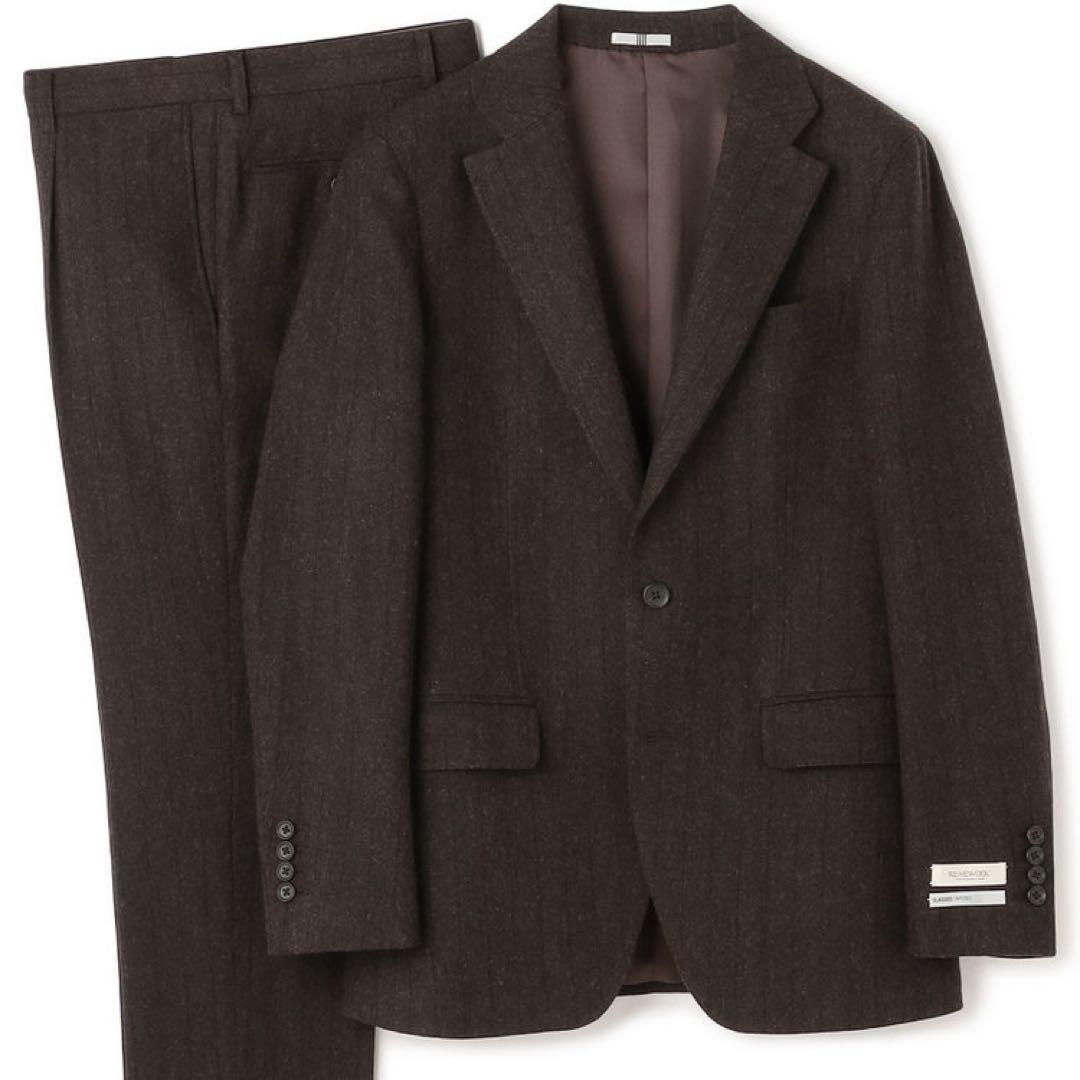 ブラウンスーツ　秋冬　ストライプ