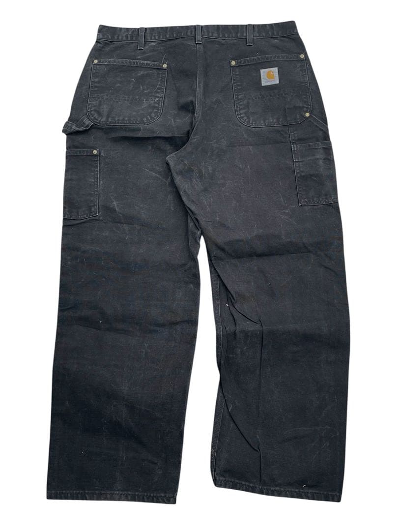 carhartt ダブルニー　フェード　USA製 ブラック　38×30