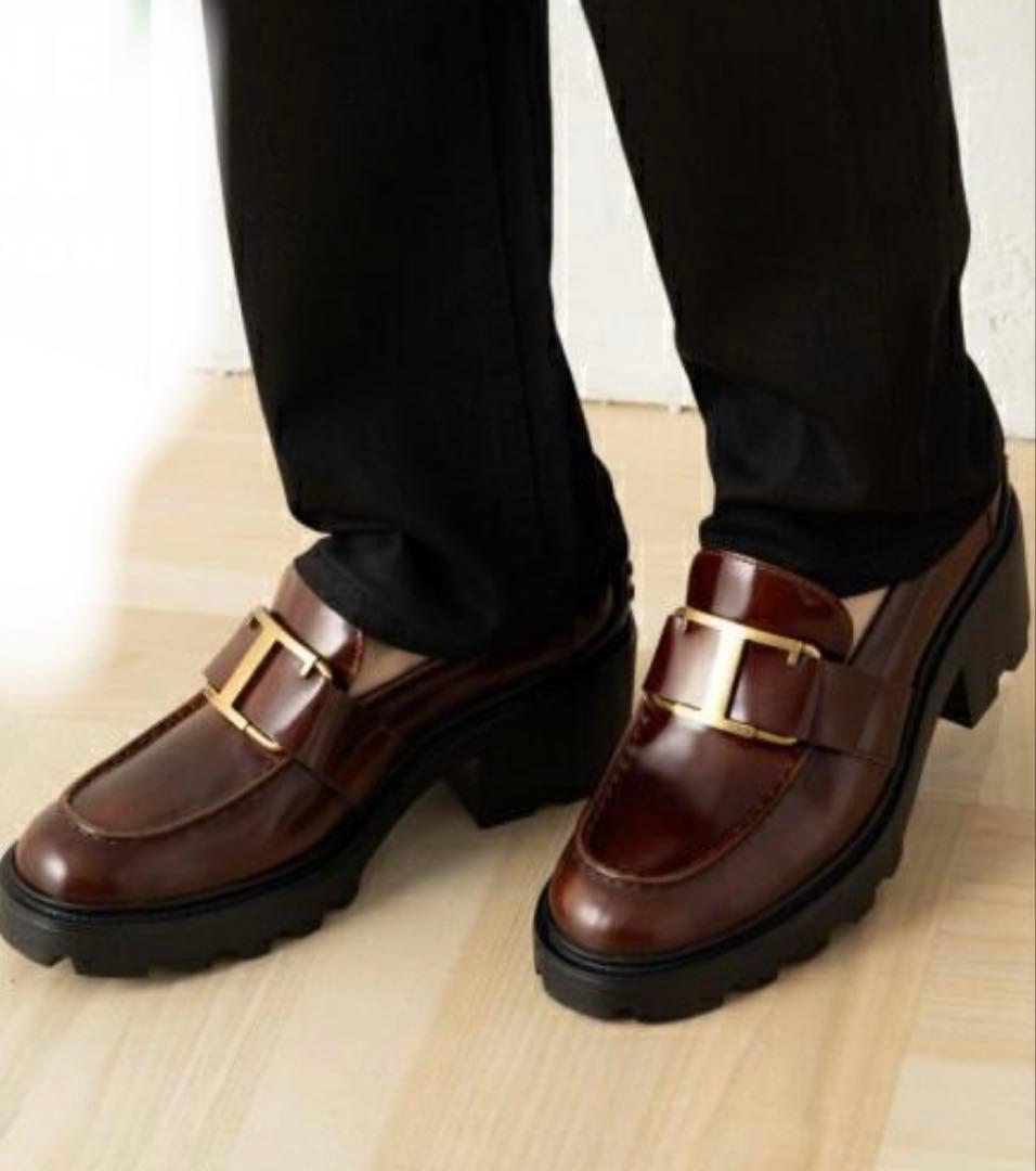 専用定価12万円ほぼ未使用TODS トッズ Tタイムレス 厚底ヒールローファー