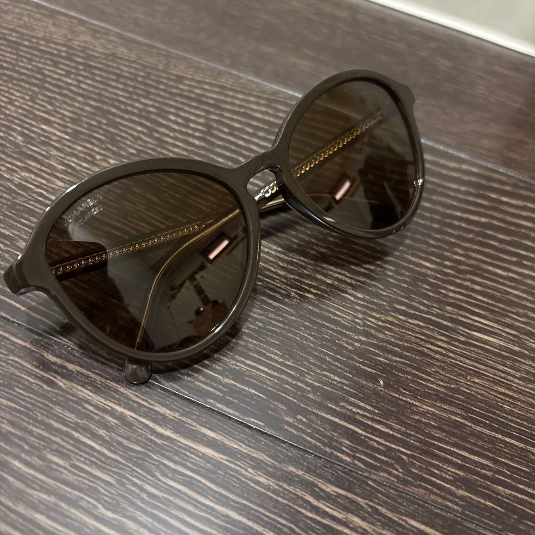 CHANEL ダークブラウン ラウンド　サングラス　シャネル
