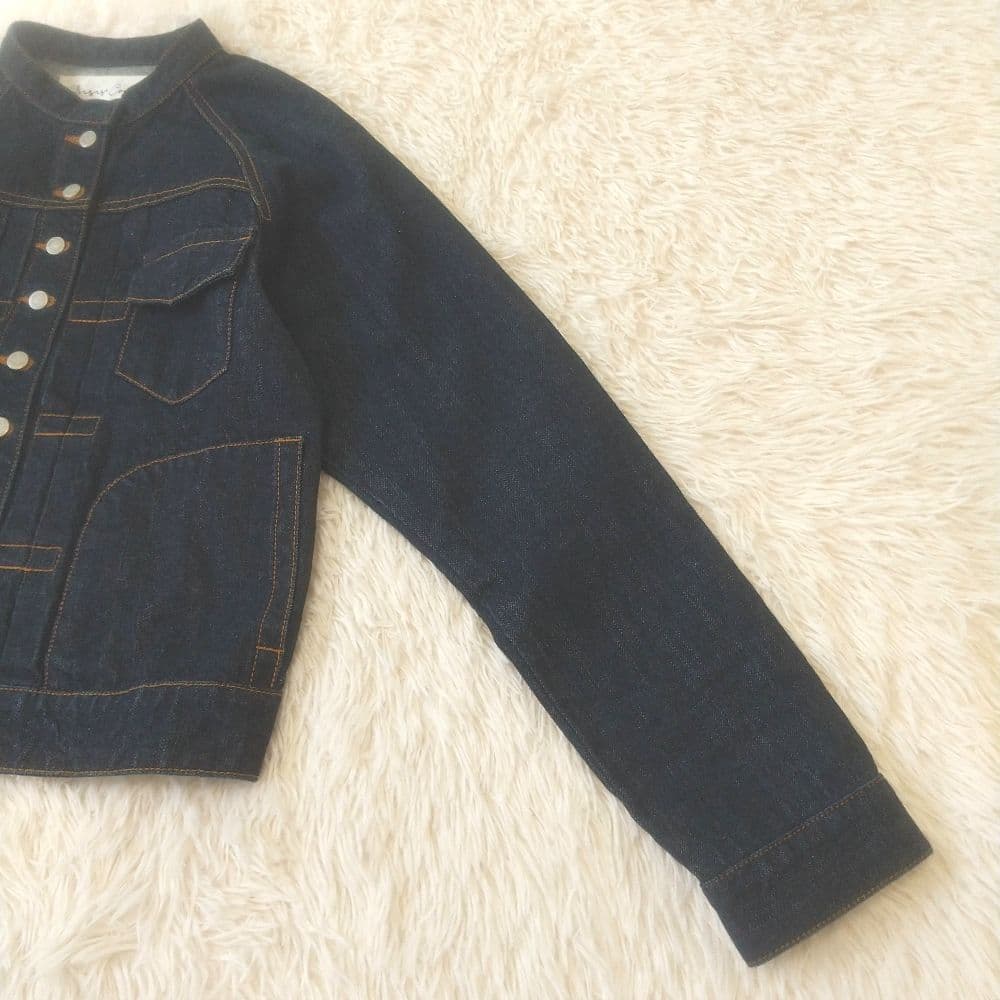 si-si-si confort デニムジャケット バンドカラー インディゴ M