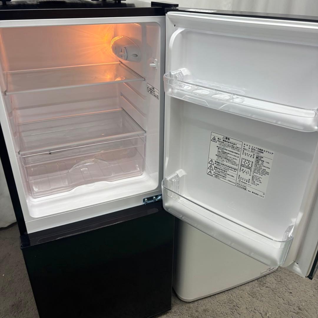 92⭕️冷蔵庫　洗濯機　電子レンジ　25年　ニトリ　黒　設置無料　綺麗　安い