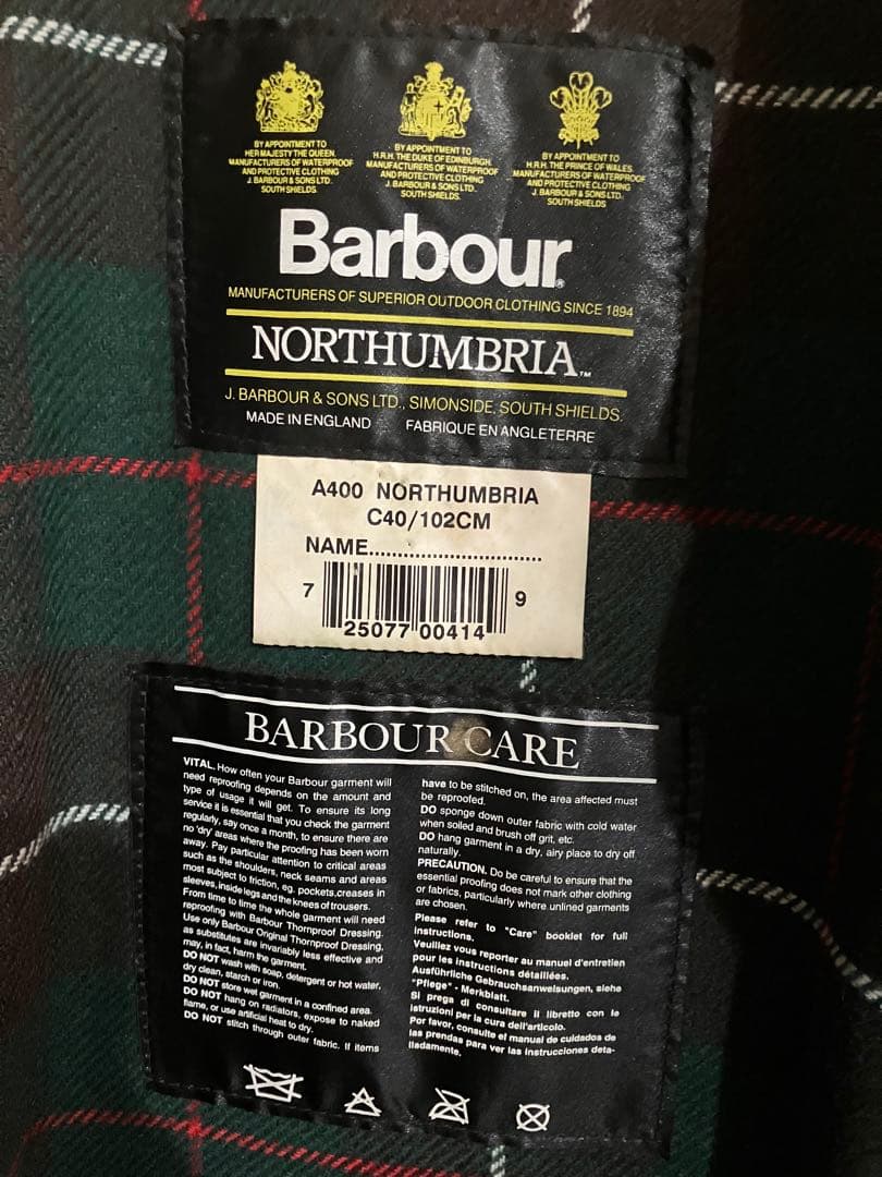 バブアー　special ノーザンブリア　デッドストック