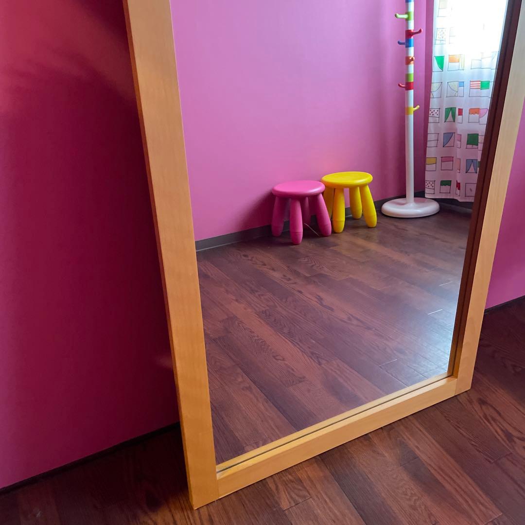 【送料込み】大型鏡　全身鏡　姿見　壁かけ鏡　置き鏡　木製