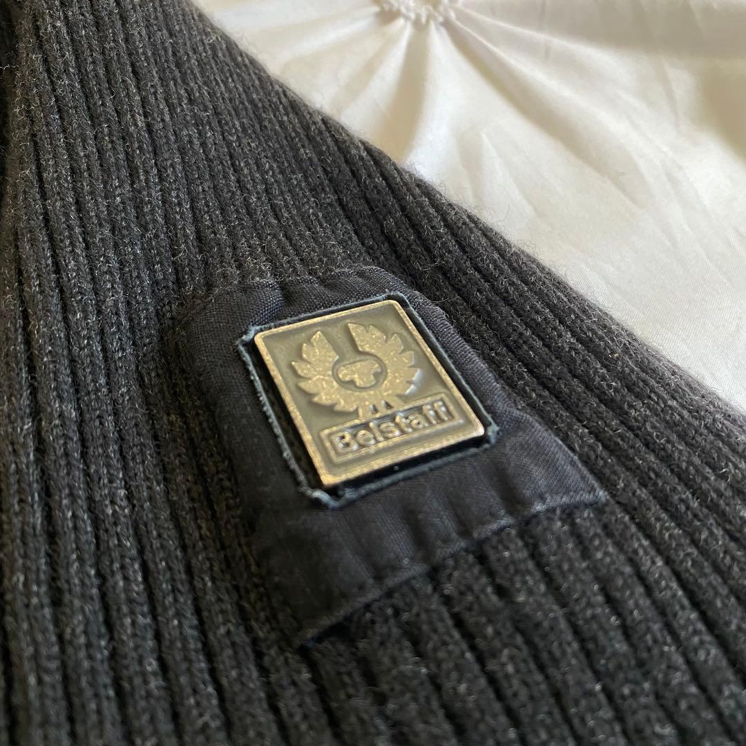 希少✨ イタリア製 ベルスタッフ セーター ハーフボタン リブ編みダークグレー