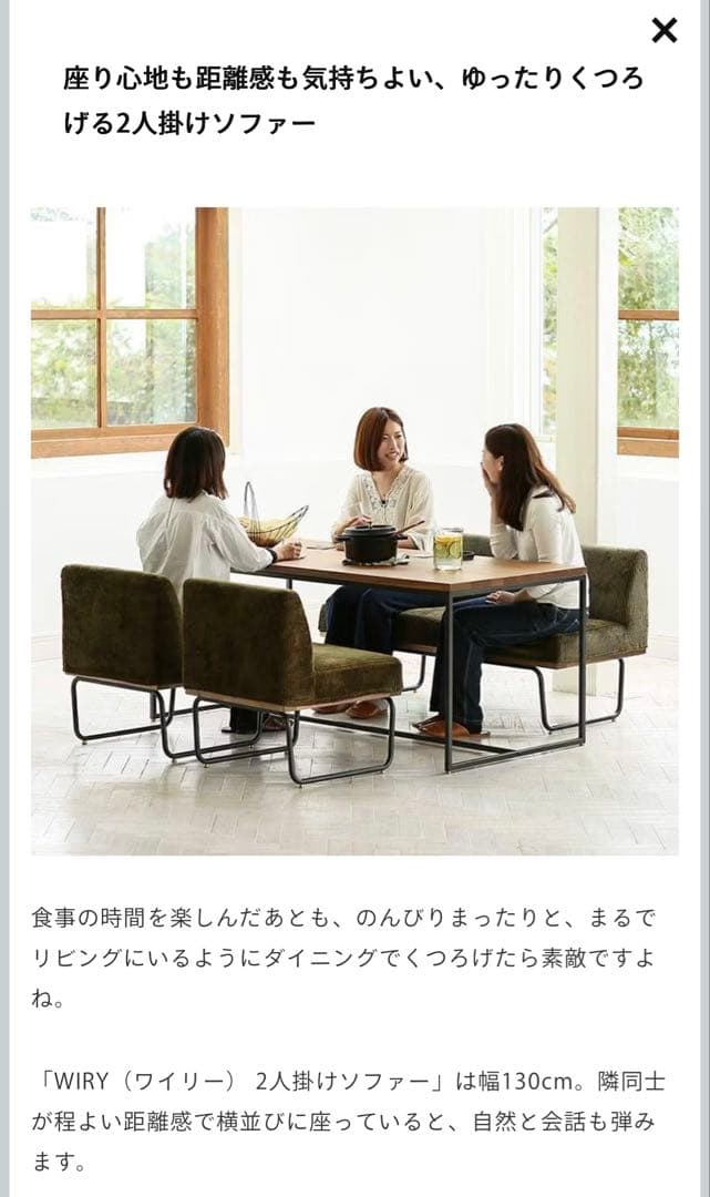 Re:CENO Productリセノ | WIRY 2人掛けソファ グレージュ2