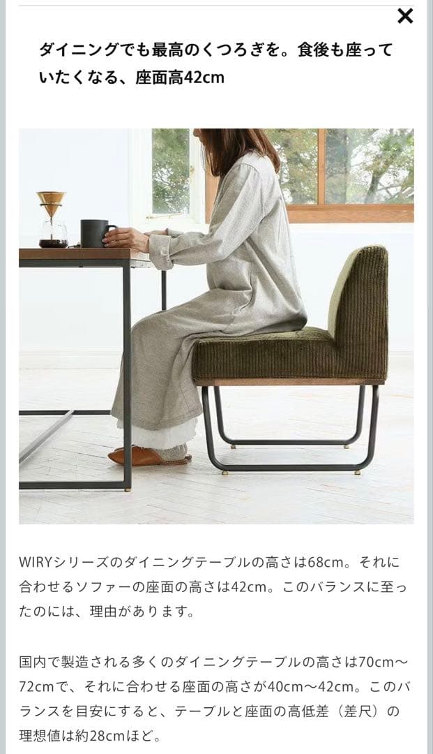 Re:CENO Productリセノ | WIRY 2人掛けソファ グレージュ2