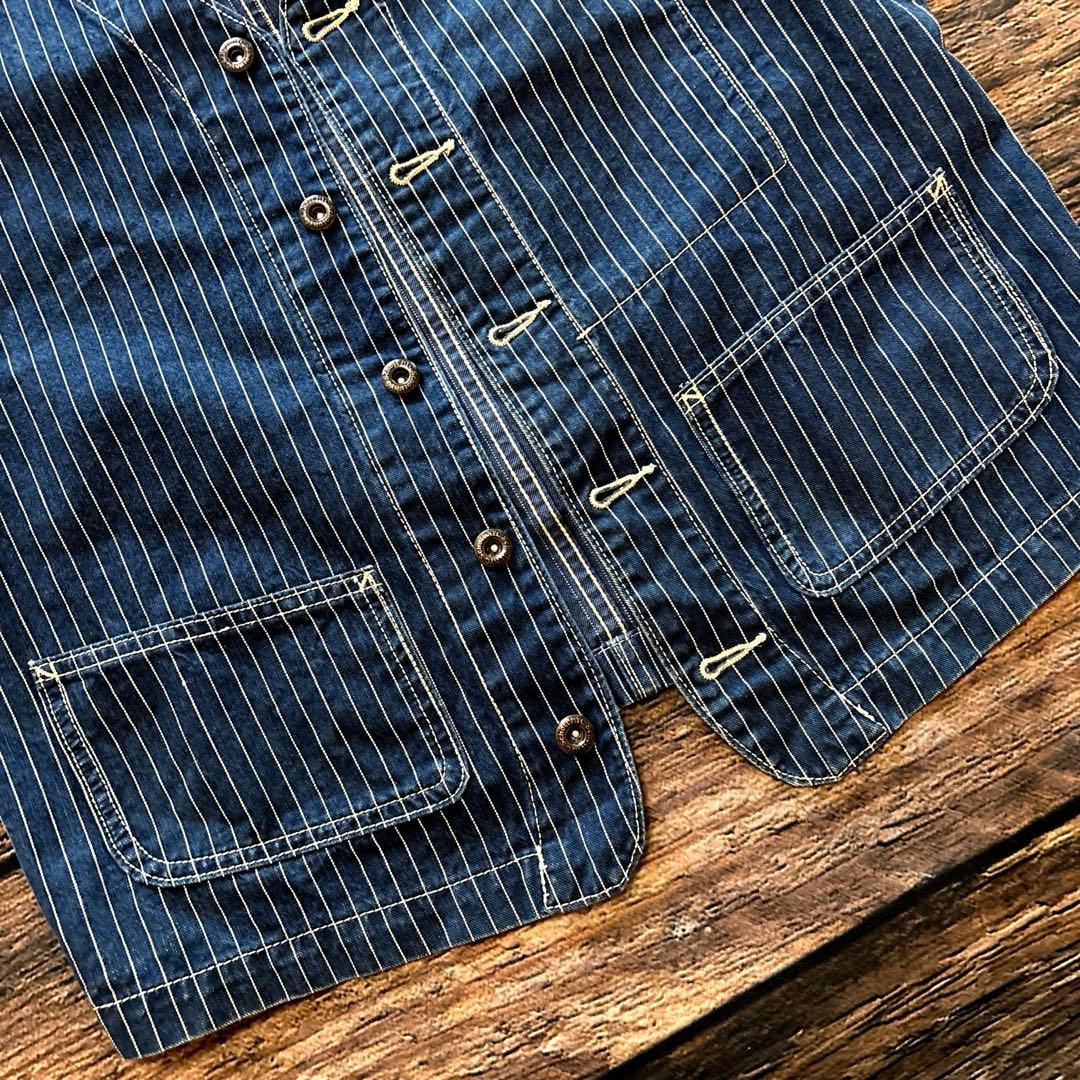 トップス Schott / denim hickory work vest