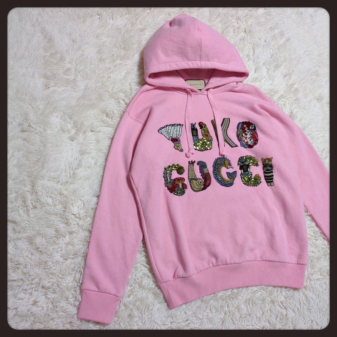 【激レア・美品】GUCCI☆パーカー ヒグチユウココラボ ビジュー ピンク