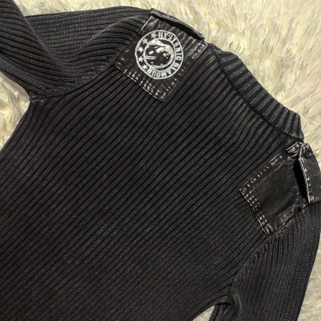 美品　ヒステリックグラマー　HG HEADコマンドリブニットロングワンピース　F