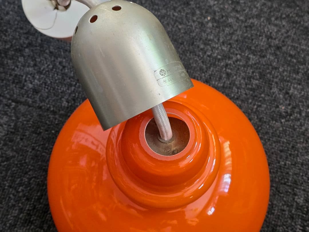 昭和レトロ 日立 ペンダントライト オレンジ スペースエイジ