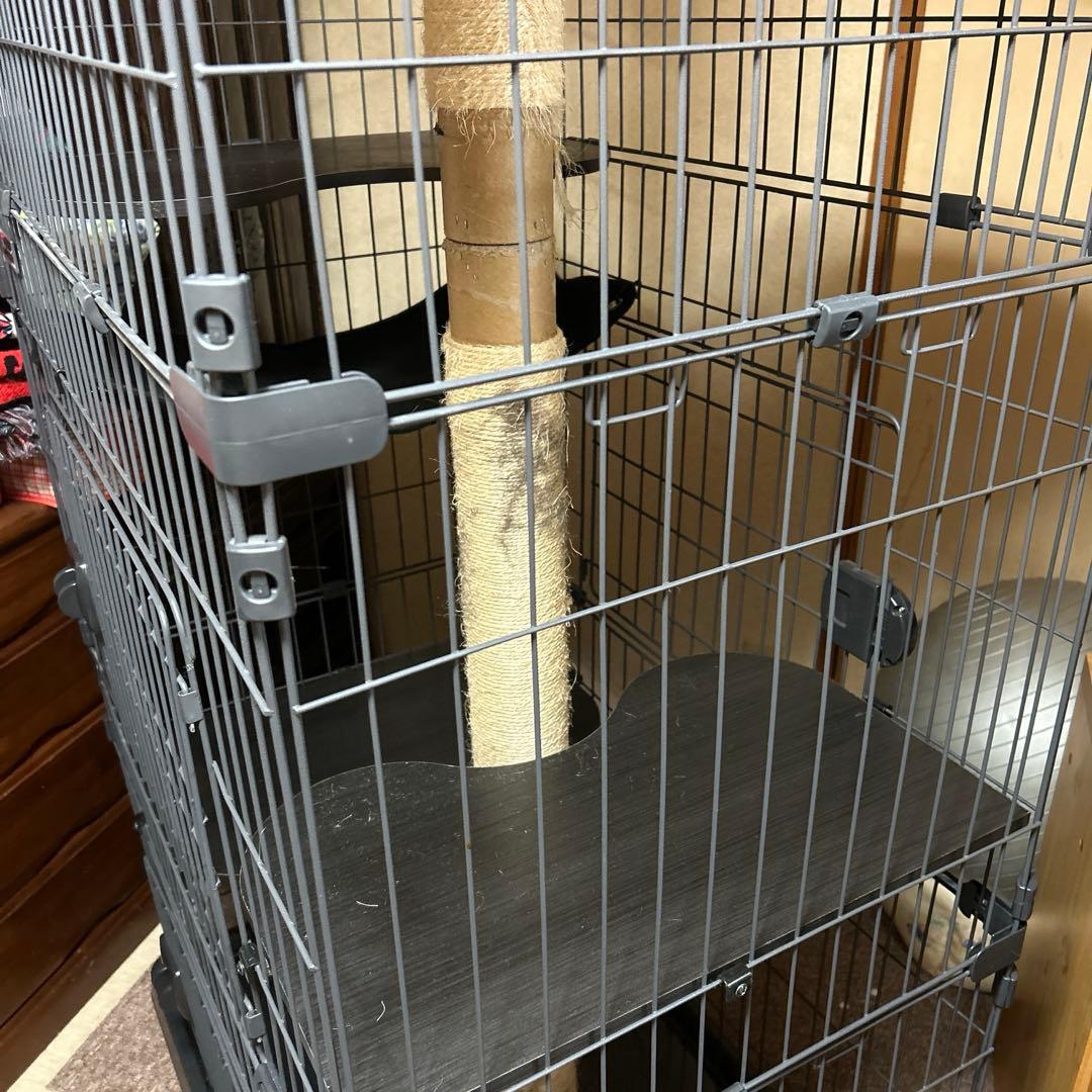 アイリスオーヤマ　キャットランドケージワイド　3段　キャスター付