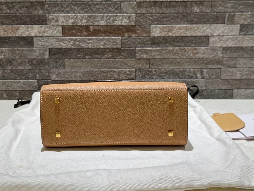 【美品】【安心鑑定】デルヴォー タンペートPM クリスピーカーフ ベジタル