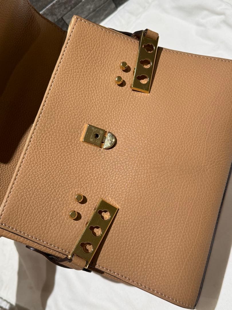 【美品】【安心鑑定】デルヴォー タンペートPM クリスピーカーフ ベジタル