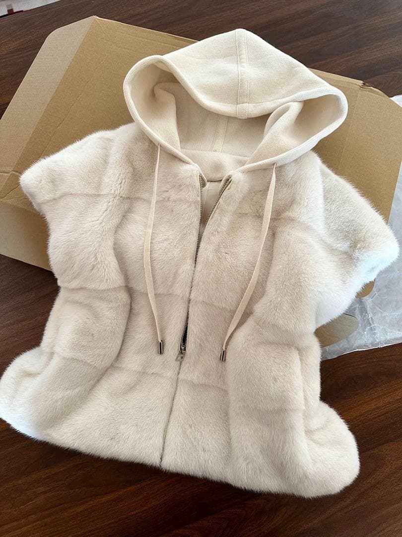 土日限定価格♡フードエコミンクベージュファーベスト