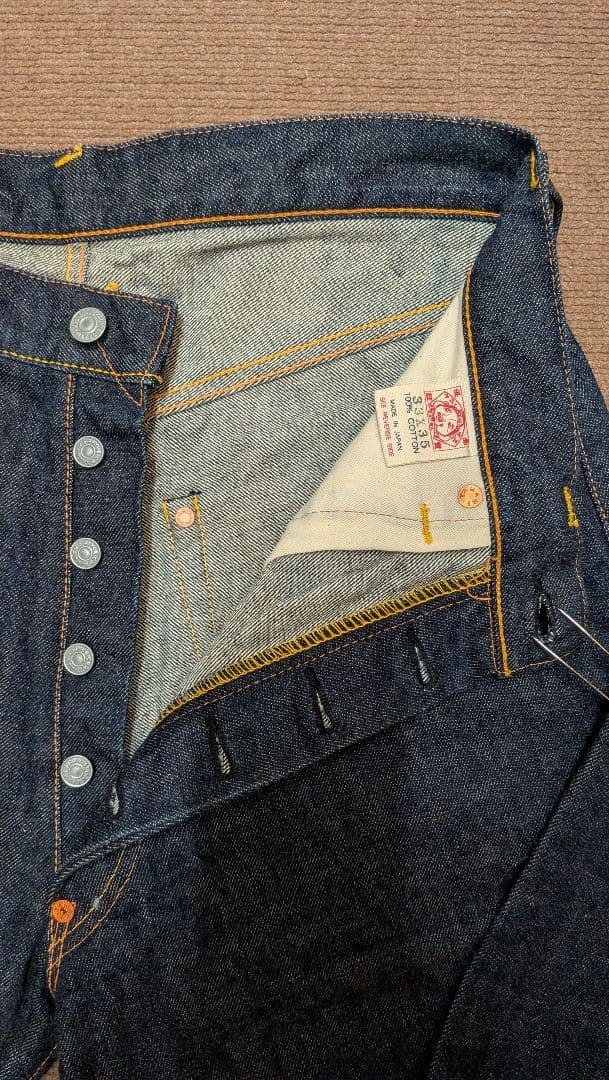 EVISU No.2 2001 33×35 虎耳 未使用 日本製 ワンウォッシュ