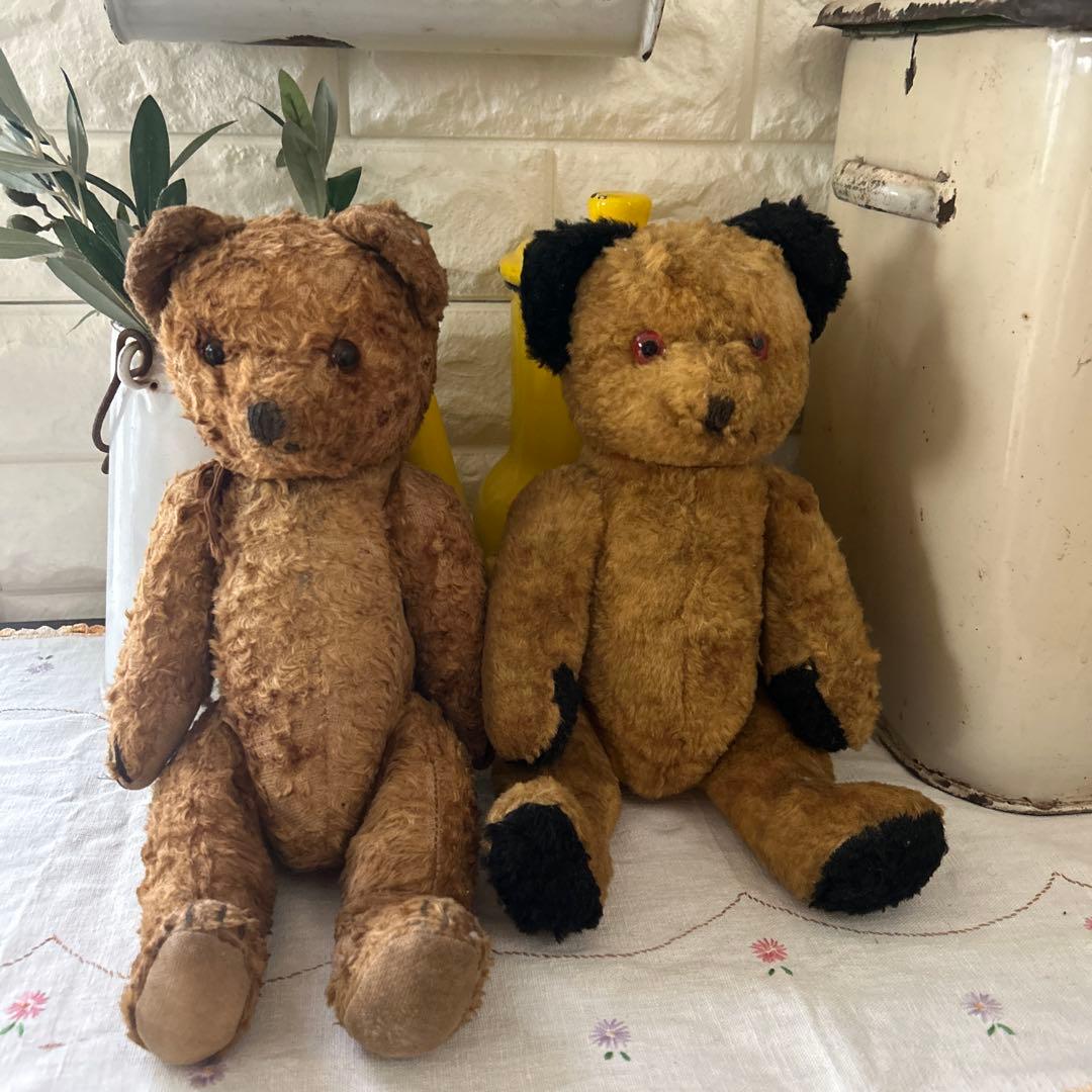 イギリスアンティークベア2体　プラス１体
