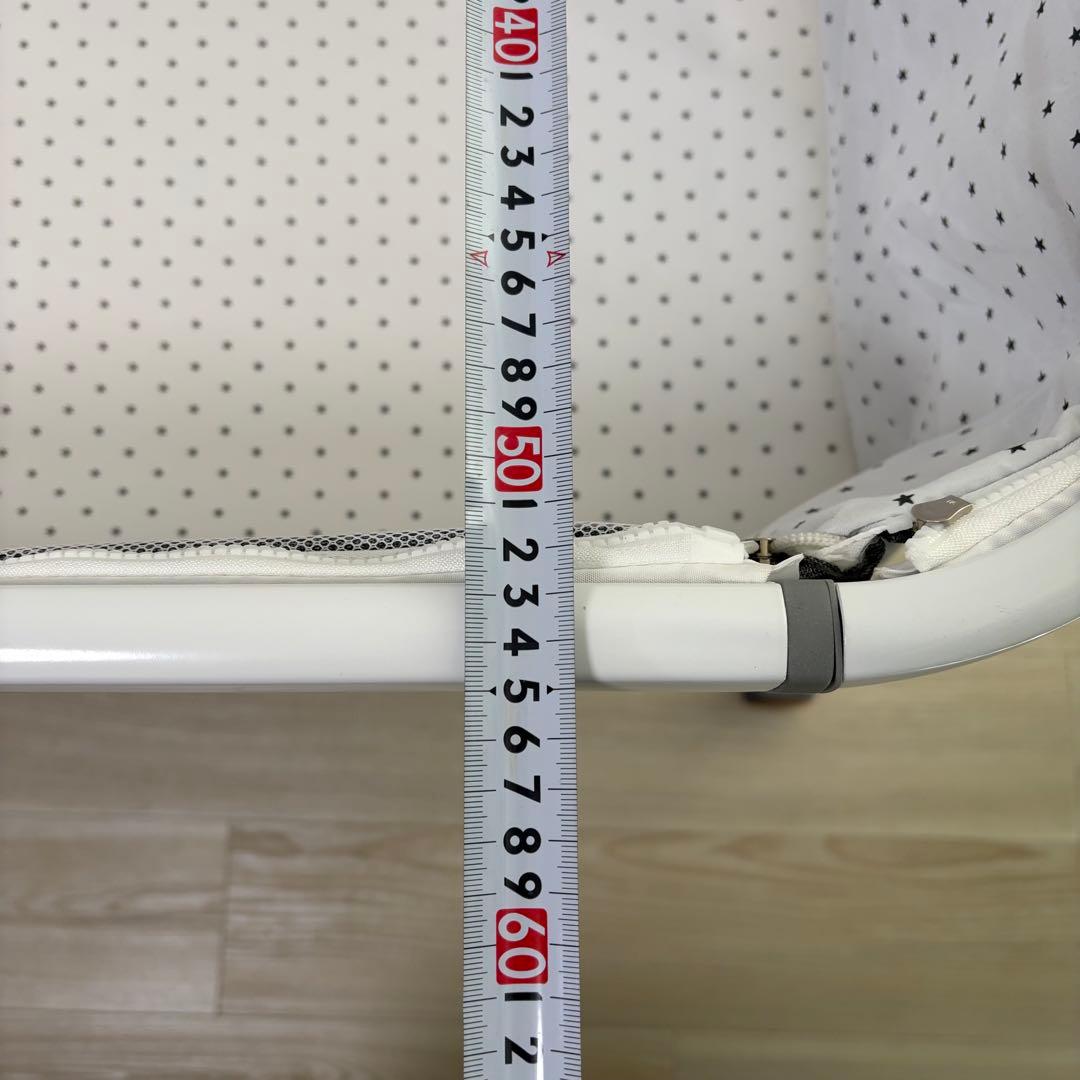 蚊帳付きベビーベッド　グレー　添い寝可能