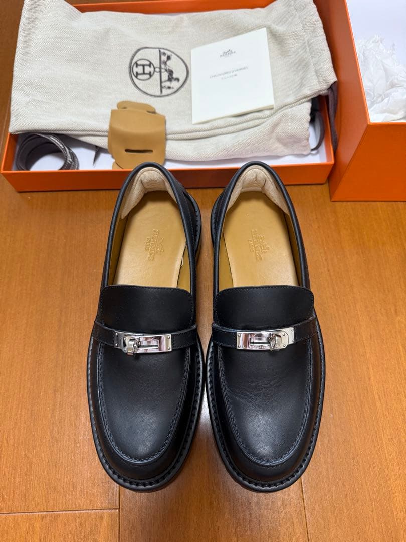 【美品】HERMÈS エルメス モカシン《アイコン》36 黒