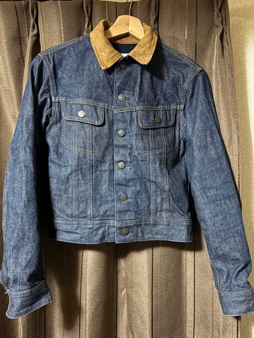 COMOLI コモリ　デニムジャケット　襟レザー　SS J03-01010