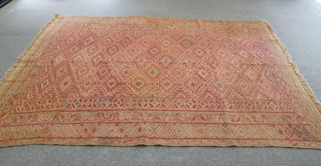 190cm × 132cm ペルシャ手織りキリム ヴィンテージラグ　手織り絨毯