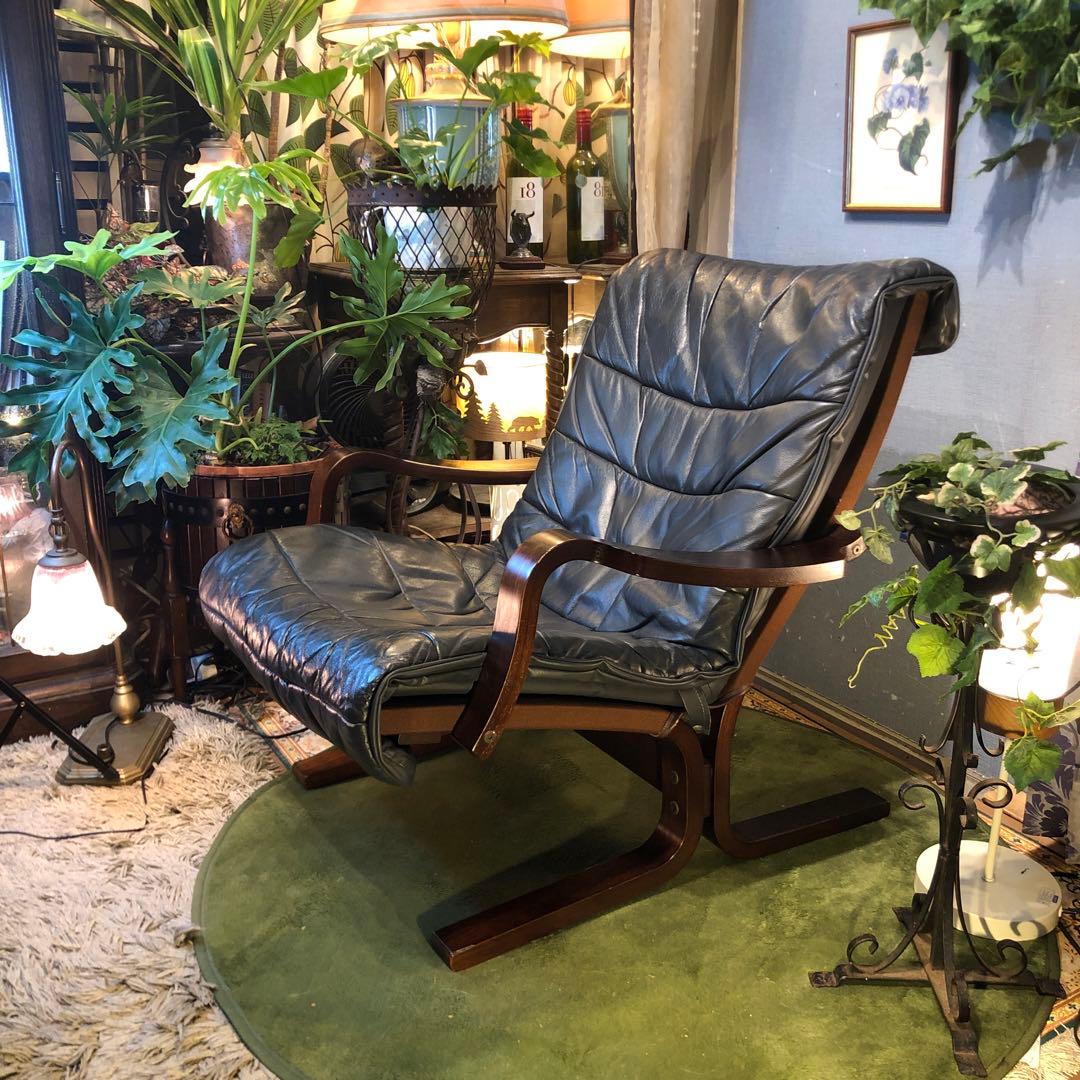 Sale ヴィンテージ 富士ファニチャー　本革　曲げ木ソファ